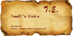 Tamás Endre névjegykártya